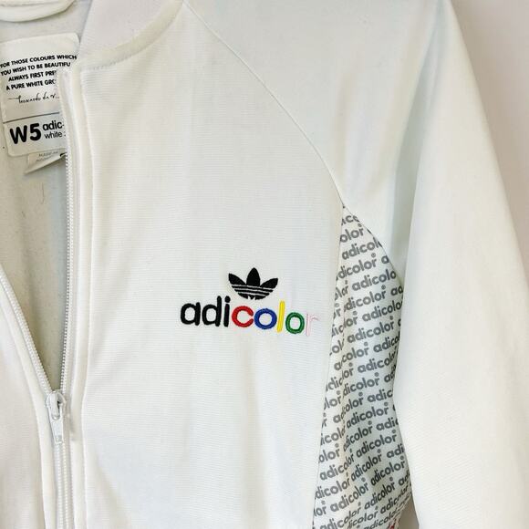 Adidas White Jacket with Multicolor Accents - Picture 2 of 5